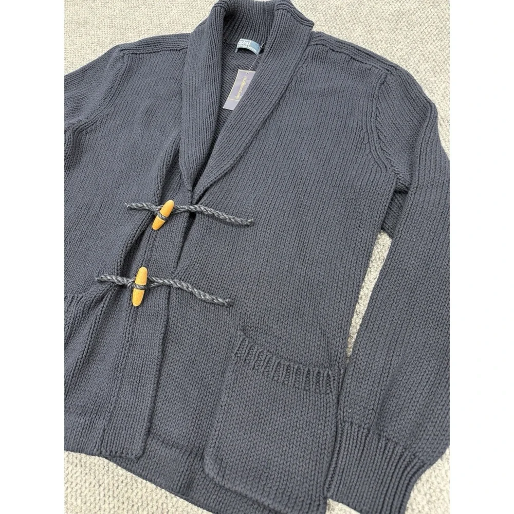 Polo Ralph Lauren Men's XXL Navy Blue Shawl Collar Toggle Cardigan Knit Sweater
